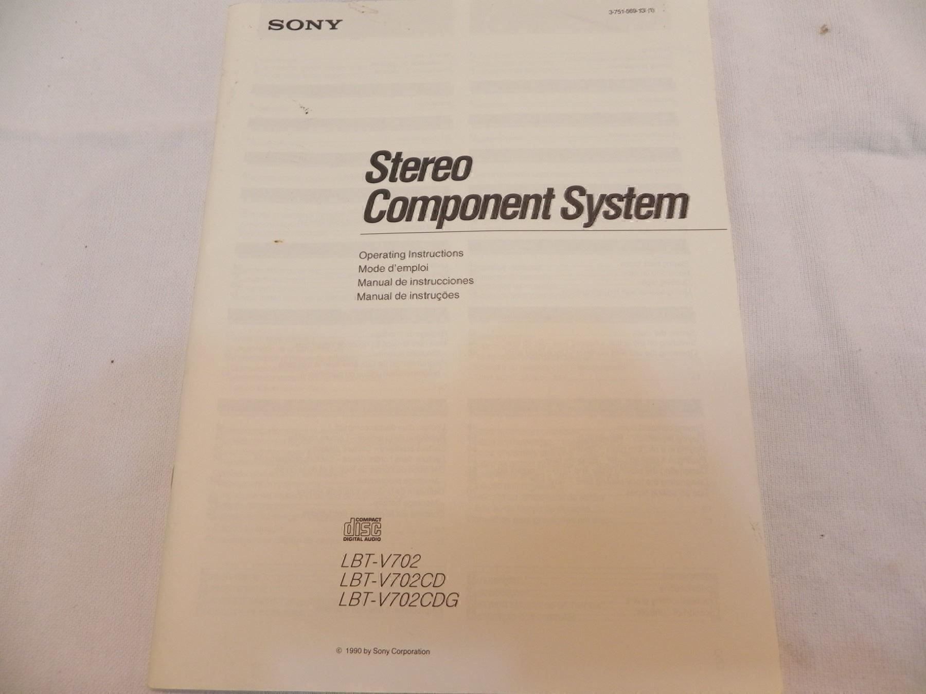 Libri: SONY STEREO COMPONENT SYSTEM (443) – Usato da la Chaux-de-Fonds venduto da Lampe
