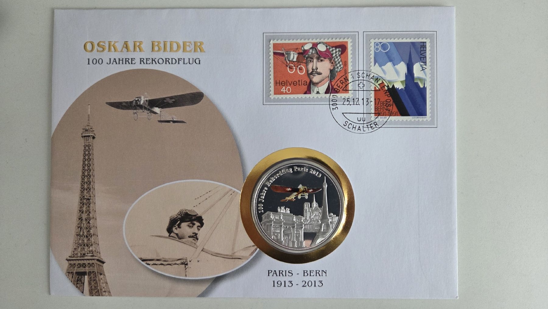 Medaglie: 2013 Medallienbrief Oscar Bider – Usato da Arni AG venduto da Moth68