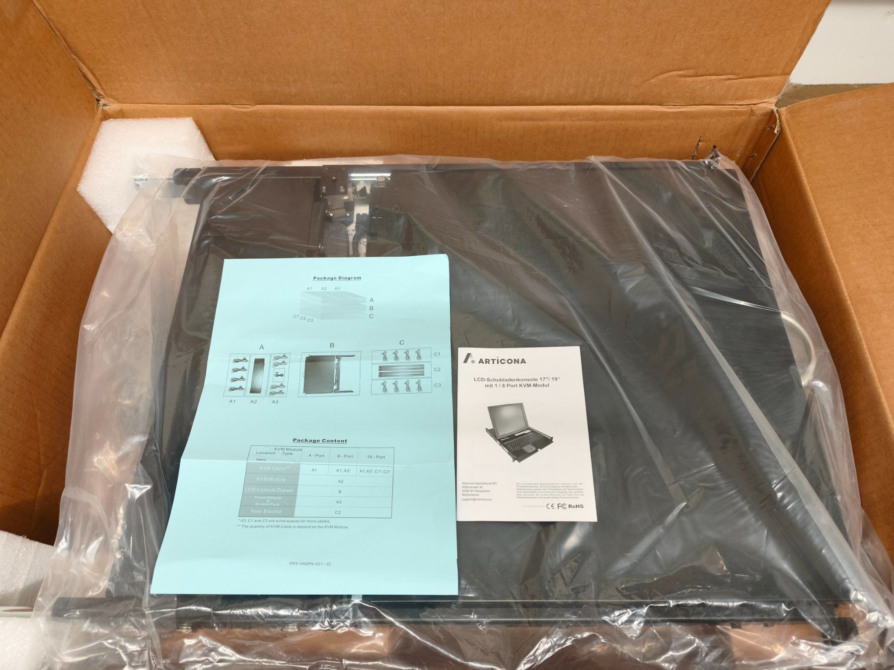 Konsolen: Articona KVM Switch Rack Konsole 17" / 19" Schubladenkonsole – Neu und originalverpackt aus Dornach von ame.hq 1