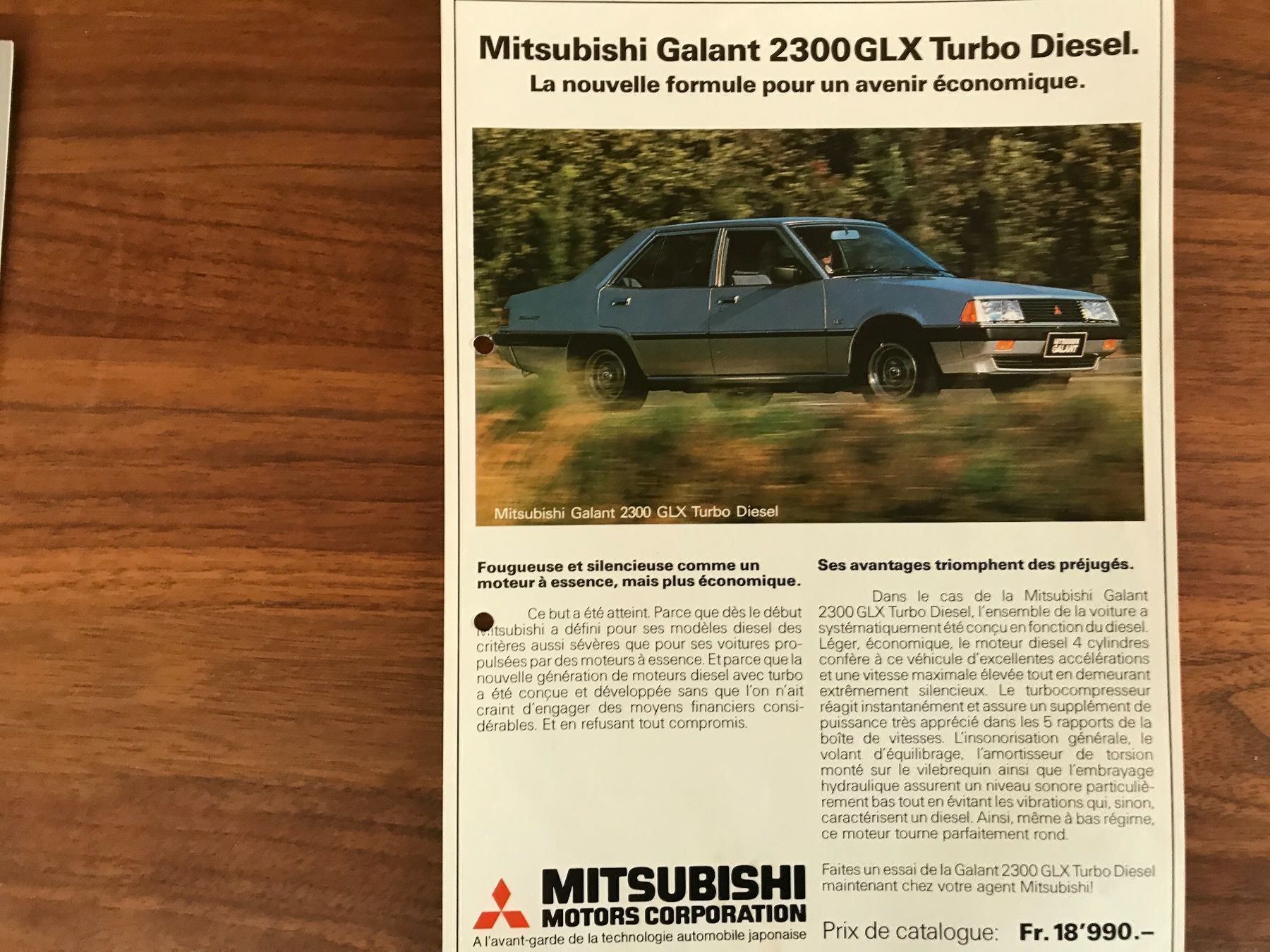 Mitsubishi Documenti: Mitsubishi Galant Turbo Prospekt – Usato da Balterswil venduto da Jeko1967