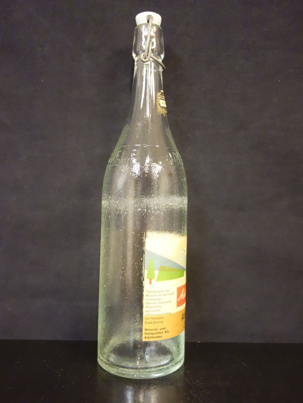 Bicchieri, Caraffe & Bottiglie: alte Flasche ADELBODNER ADEL - COLA 1965 – Usato da Kerzers venduto da Flaschenposten 3