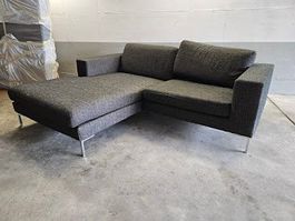 Gemütliches Ecksofa / Sofa, grau, Metallfüsse, Top Zustand