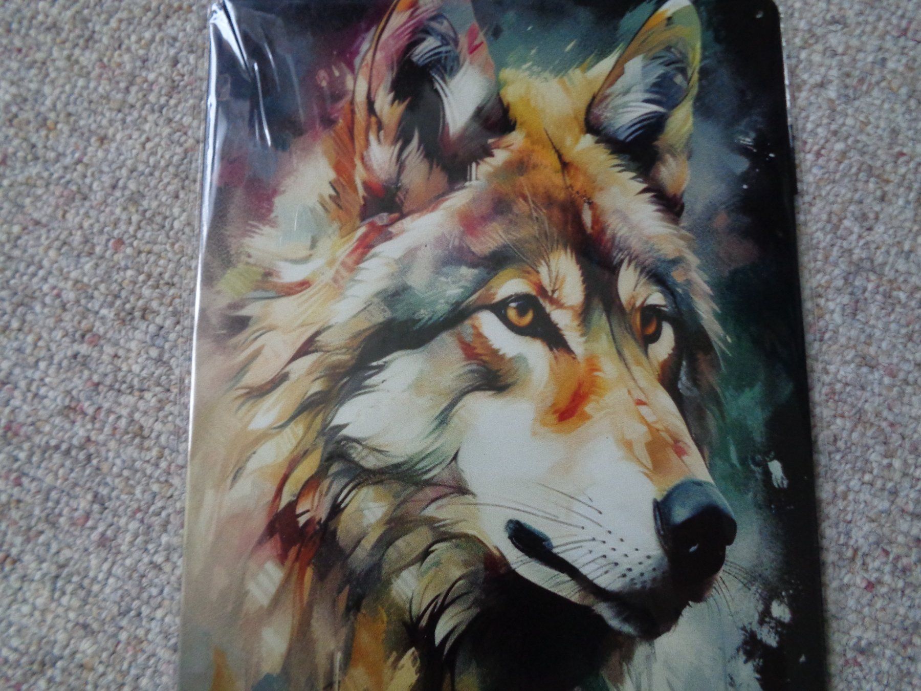 Schilder: Aluschild farbiger Wolf Kopf (20x30 cm) – Neu und originalverpackt aus Langenbruck von Gumsi 2