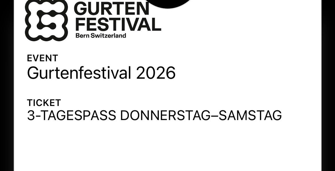 Biglietti: GURTENFESTIVAL  3-TAGESPASS – Nuovo e nell'imballaggio originale da Volketswil venduto da rin_k68d