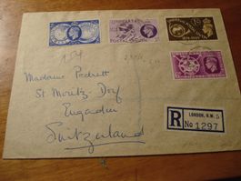 Grossbritannien, R-Satzbrief FDC Satz UPU 1949 75 Jahre