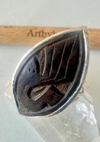 Vintage Silberring Navette handgeschnitzt G60 Vintage Unisex
