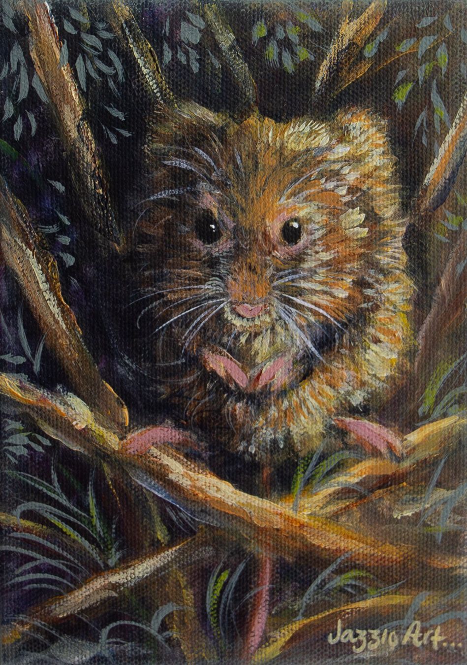Dipinti: Erntemaus Wildlife Kunst - Original Acrylgemälde – Nuovo (secondo la descrizione) da Therwil venduto da Jazzio_Art 3