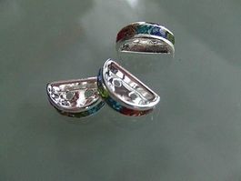 Steg mit Strass  2löchrig   1,3 cm