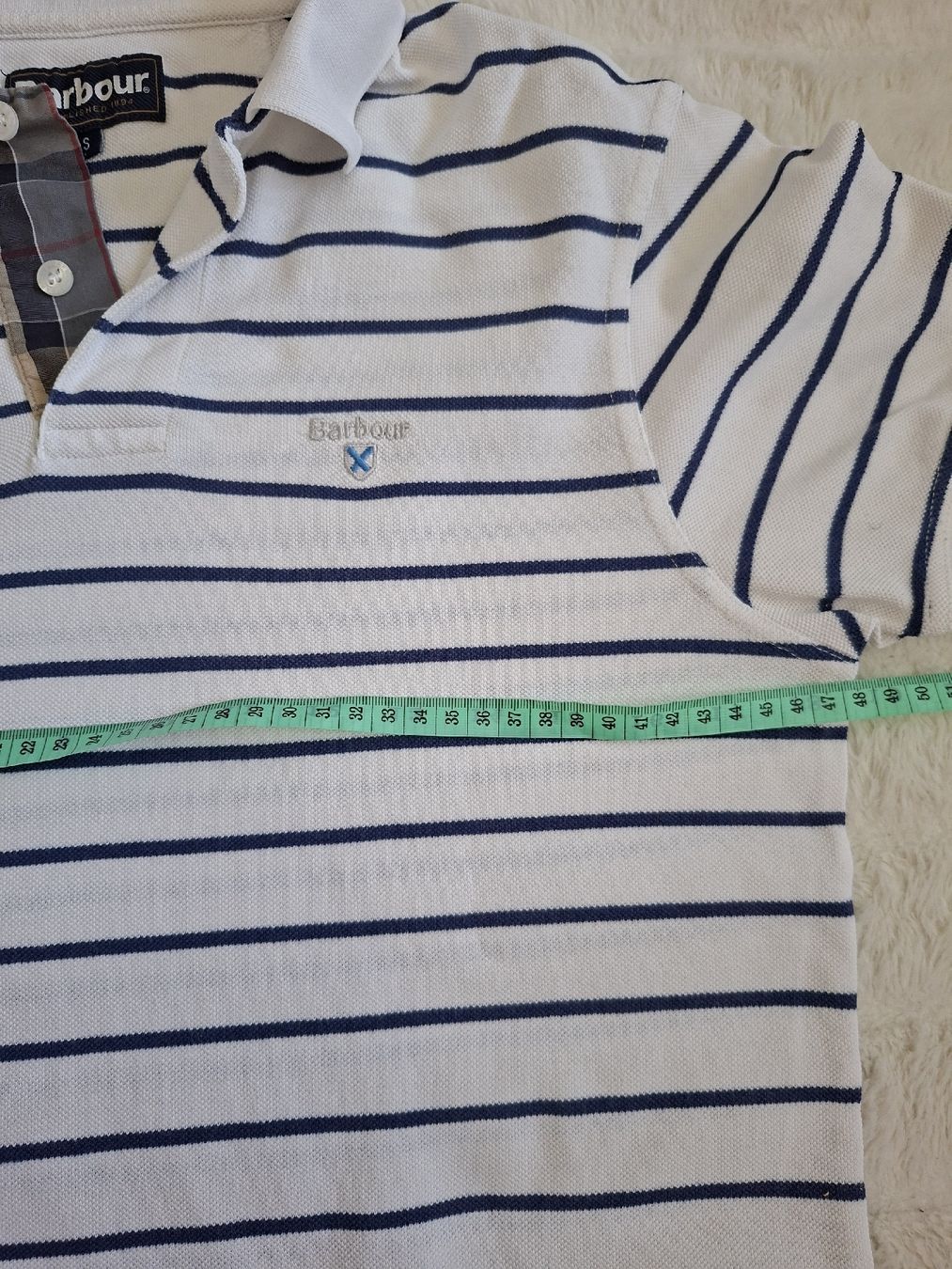 Barbour Magliette Polo: Polo Barbour rayé blanc et bleu taille S  – Usato da Renens VD venduto da ser_j2fn 5