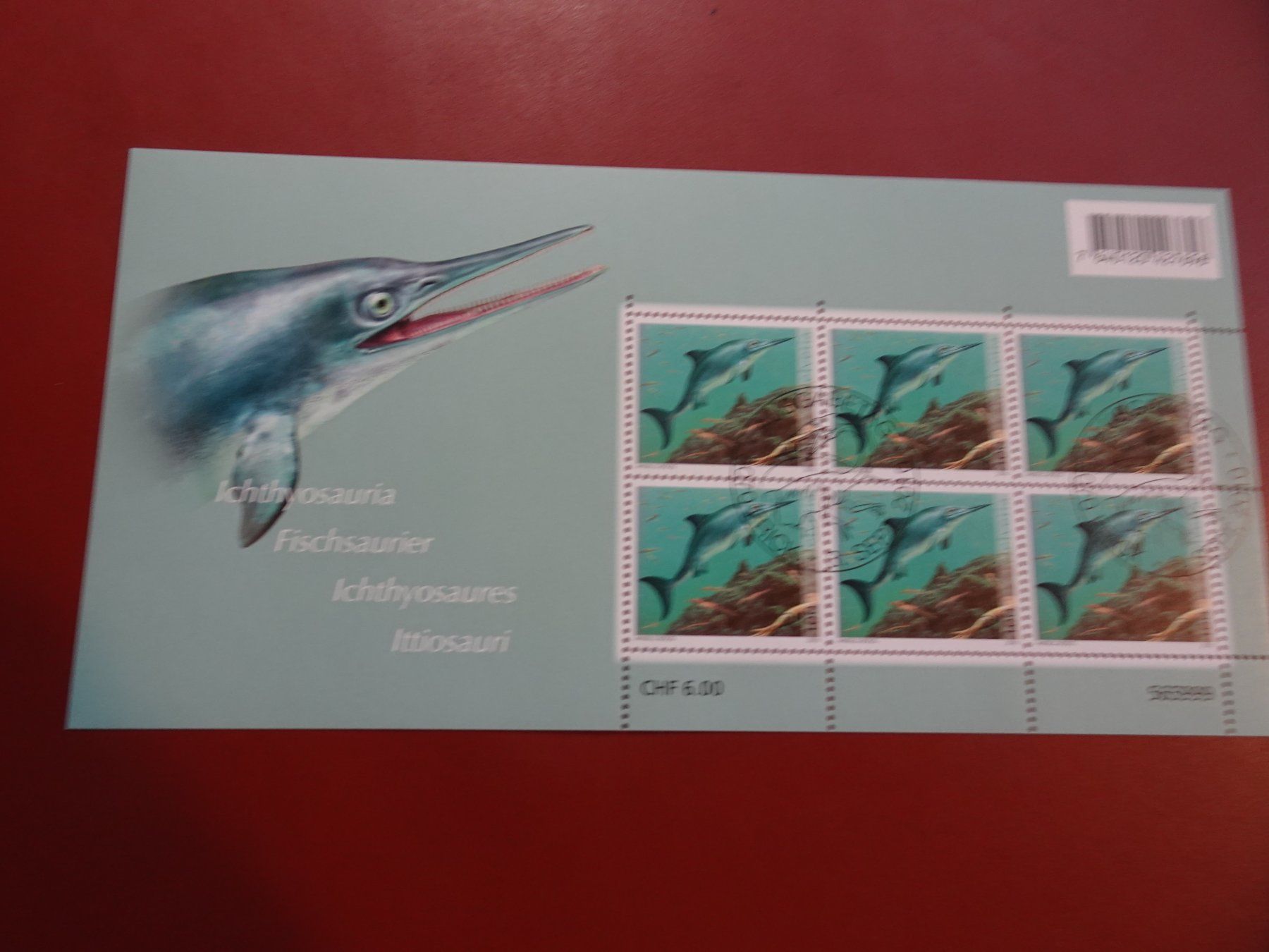 Alle Briefmarken: 2010, 2 KLEINBOGEN, POSTFRISCH + AUSGABETAG, DINOSAURIER – Neu (gemäss Beschreibung) aus Eschenbach SG von eDaisy 2