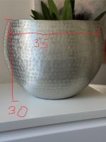 Dekorative silberne Pflanzschale aus Metall – Ø 35 cm