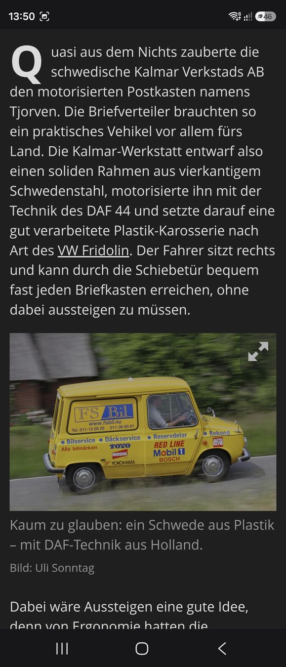 Autos: Kalmar Tjorven Postauto – Defekt aus Welschenrohr von Fenn-60 1