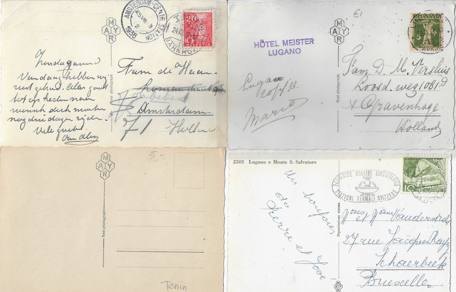Cartes postales: 4 AK Lugano – D'occasion à Ettingen par Kartenplanet 1