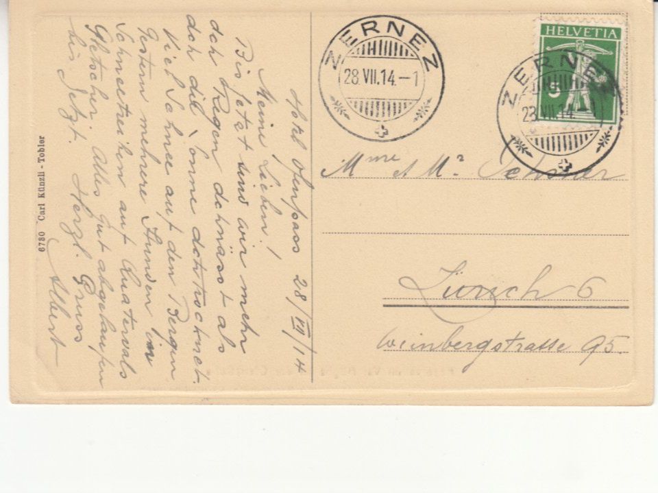 Cartoline postali: Val Nüglia 1914 – Usato da Bürglen TG venduto da StampGraf 1