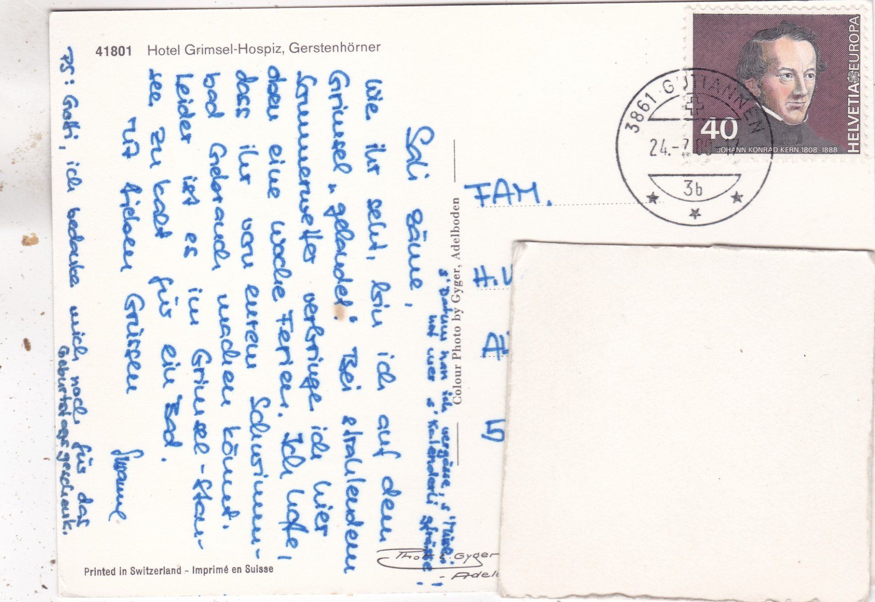 Cartes postales: Hotel Grimsel Hospiz Gerstenhörner 1980 – D'occasion à Herisau par Lisegrat2008 1