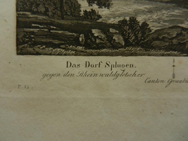 Stiche: Das Dorf Splügen Aquatinta – Gebraucht aus Risch von Antikfee 2