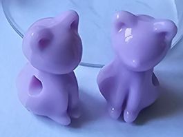 50x Acryl Katze Elemente Kugeln Kette Basteln Perlen zwische
