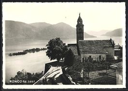 AK Ronco, Blick zur Kirche, 1962