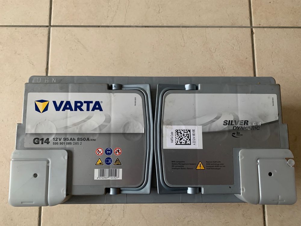 VARTA G14 Silver Dynamic AGM 95Ah 850A Autobatterie Start-Stop 595 901 085