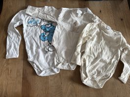 3 langarm Bodies, Grösse 86/92