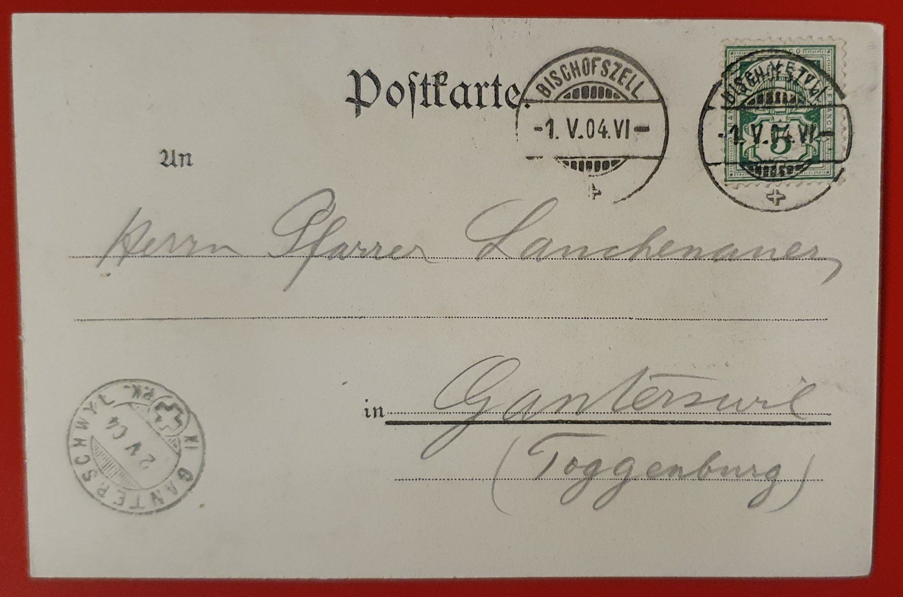 Cartoline postali: Bischofszell 1904 - Rathaus – Usato da Kreuzlingen venduto da Rschweiz1 1