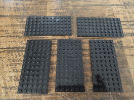 lego 3028 lot de 5 pièces Black Plate 6 x 12