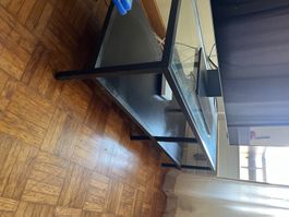TV-Möbel Glas schwarz Metall 120cm guter Zustand