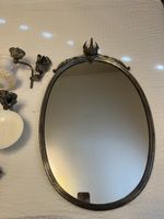 Antike  Set Spiegel, Lampe und Seifenschale