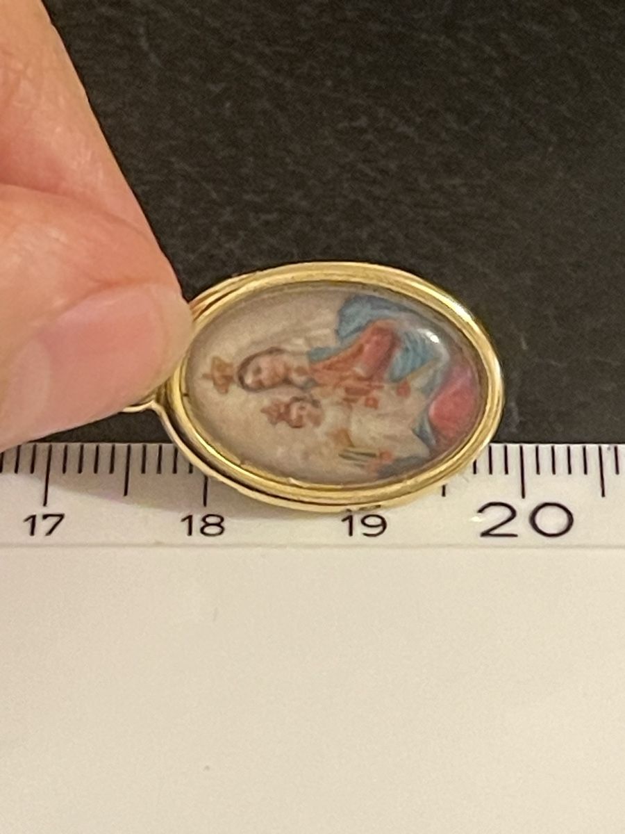 Anhänger: Pendentif ovale plaqué or avec image. religieuse – Gebraucht aus Kloten von Vermicelles 1
