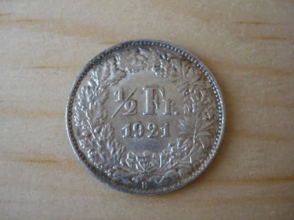Tutti le monete: (A4) 0.5 Franken 1921 UNZ- – Usato da Erlach venduto da Net-Coins