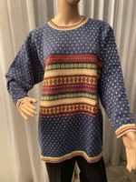 Extravaganter seltener Winterpullover, blau, Gr. L