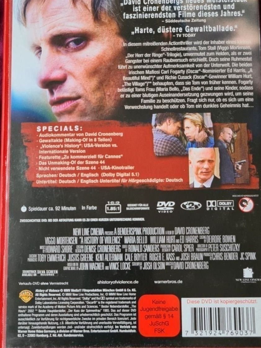Tous les DVDs: A History Of Violence UNCUT! – Neuf (Voir description) à Oberkirch LU par ThE_CoLLecTor666 1