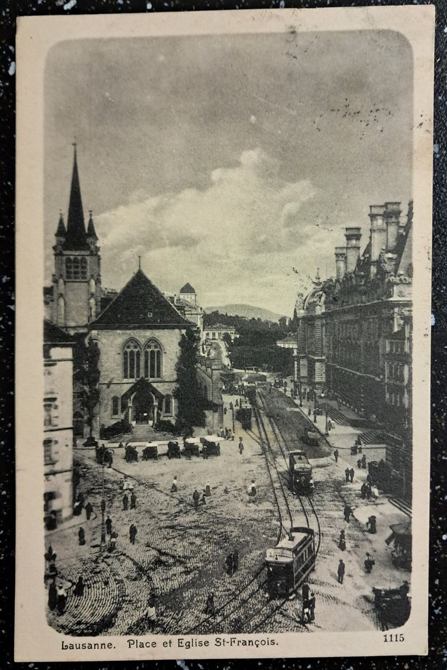 Cartoline postali: LAUSANNE 1912 - AVEC TRAM - ANIMEE . – Usato da Ponto Valentino venduto da giorgia06