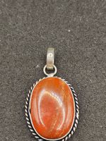 Vintage 925er Silber Anhänger Natur Achat Top