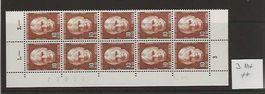 timbre Pro Juventute J114 ** bande de 10