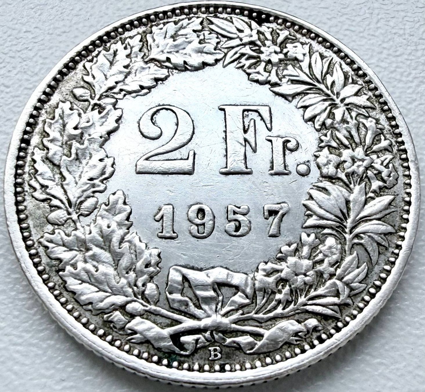 Tutti le monete: 2 Franken 1957 B Silber Schweiz – Usato da Sissach venduto da Valeriika 1