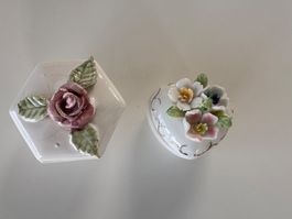 Boîtes à bijoux décoratives en porcelaine, 2 pièces