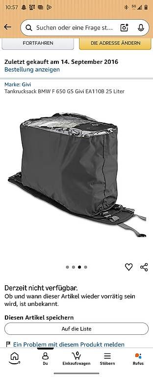 Zaini: Tankrucksack BMW F650 GS – Usato da Benken SG venduto da Nerox11