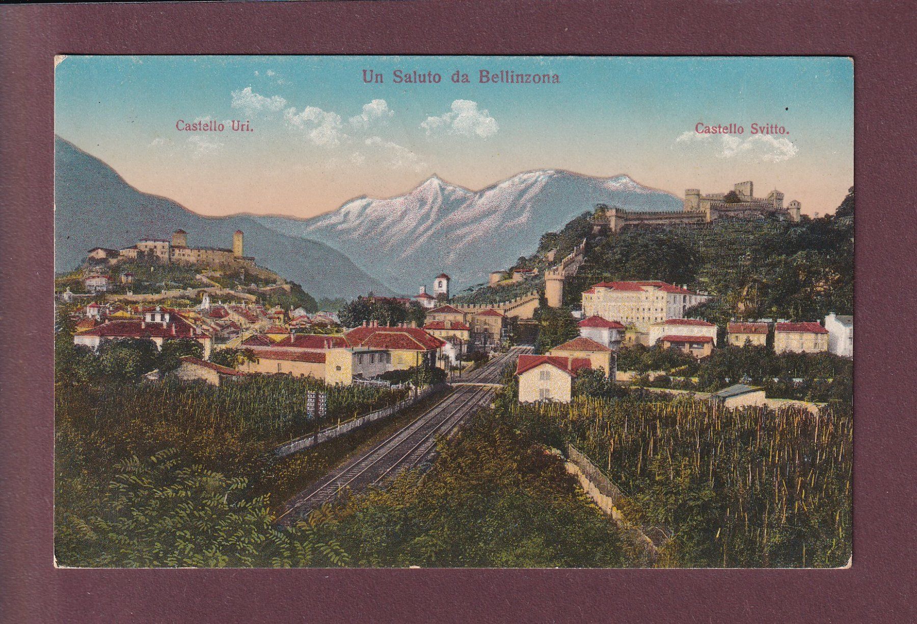 Cartoline postali: BELLINZONA - Ferrovia - Feldpost – Usato da Pully venduto da nicecards
