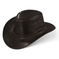BLACK FOREST FOX JERO Western Cowboy Leder Hut Braun Gr. XL