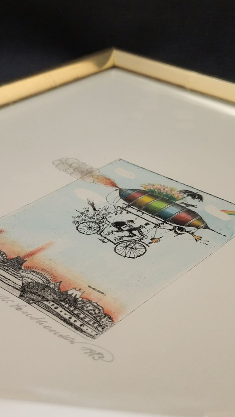 Dipinti: Original-Radierung WALTER W. LEUTHEUSER – Usato da Basel venduto da spinne02 4