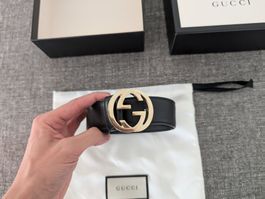 Gucci Gürtel schwarz, Grösse 75 cm (3 cm Breite), inkl. OVP