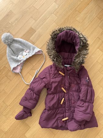 Winterjacke mit Mütze, Grösse 80