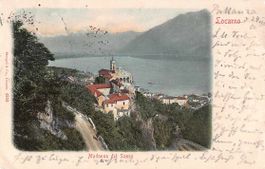 Gruss aus Madonna del Sasso - uralte, schöne Postkarte
