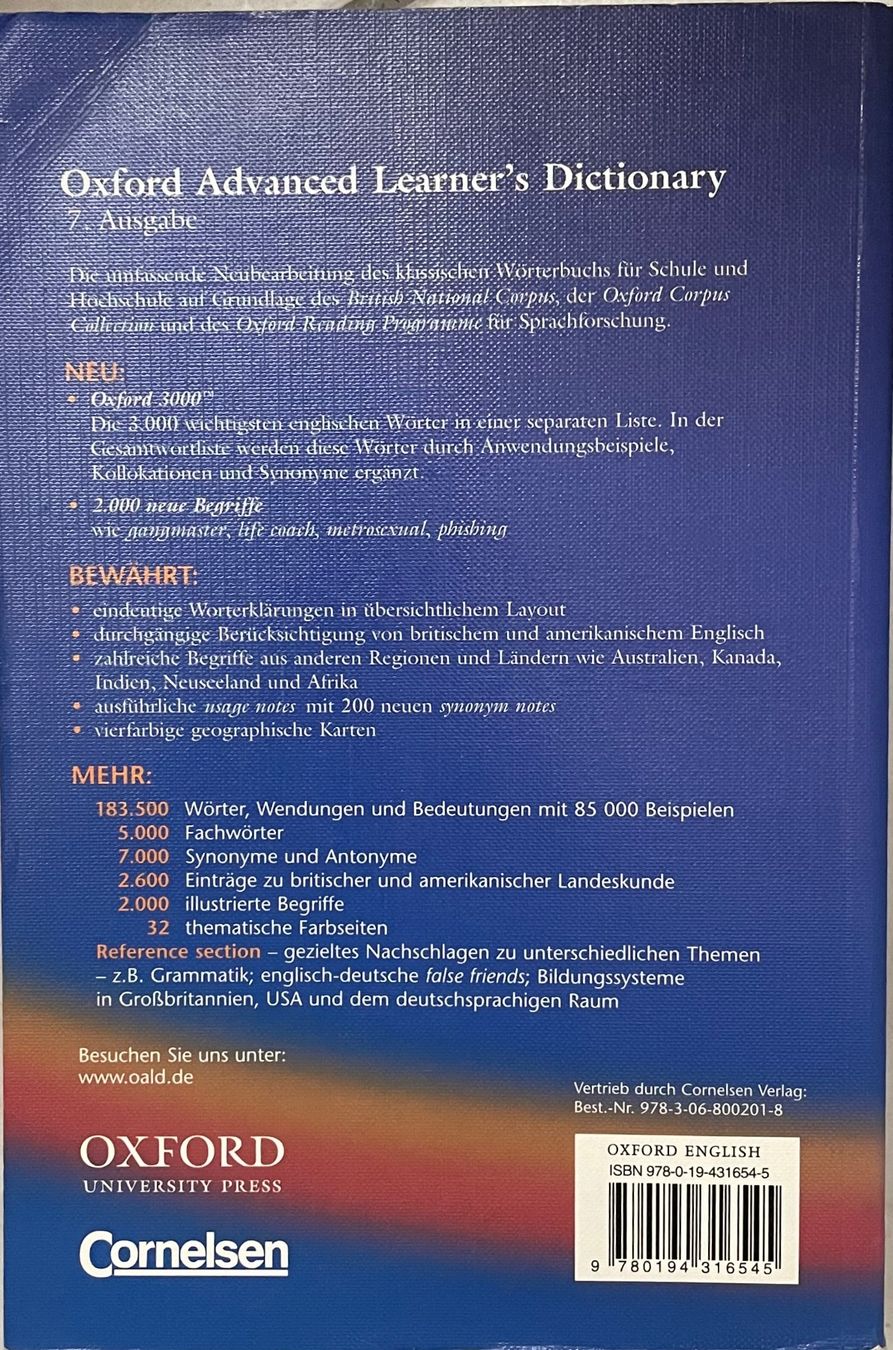 oxford advanced learner's dictionary 7th edition (Gebraucht) in Buchs ...