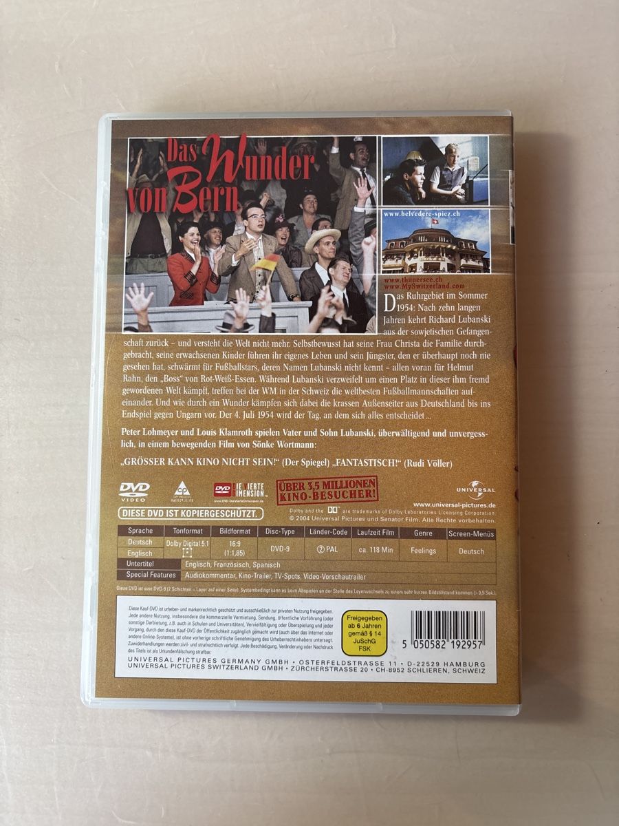 Tutti i DVDs: Das Wunder von Bern – Usato da Ruswil venduto da Slivio_ 1