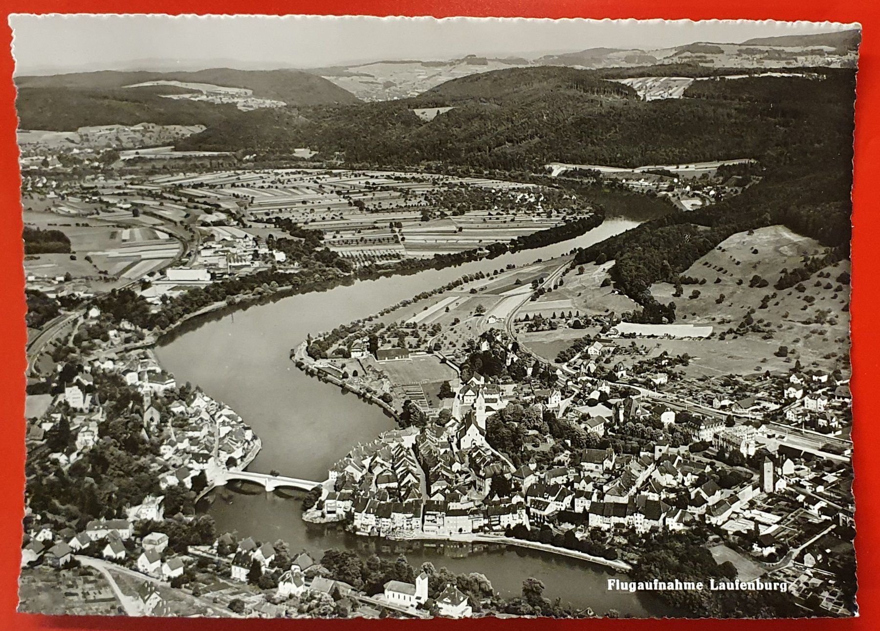 Ansichtskarten: Laufenburg 1954 - Flugaufnahme – Gebraucht aus Kreuzlingen von Rschweiz1