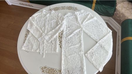 Spitzenkostüm weiss Grösse M/L