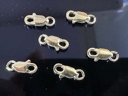 2 Stück Karabinerverschluss 925 Sterling Silber 8 x3 mm