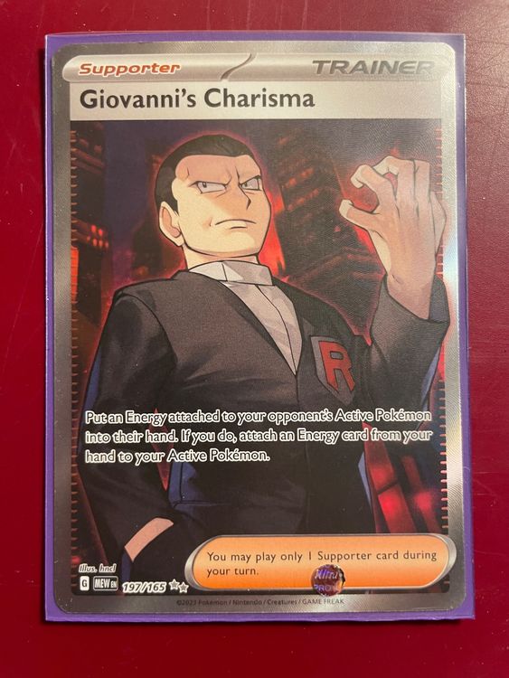 C. Giovanni Partidario Entrenador 161/165 Pokémon Tcg Mew Es Carisma De - Foto 4